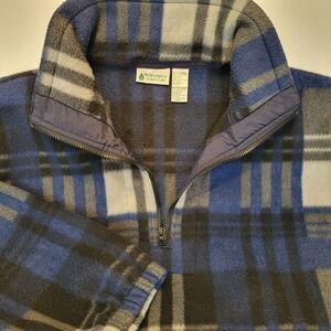 Northwest Territory Fleece Pullover 1/4 Zip Jacket Mens XL VTG Grunge Plaid